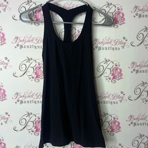 Lululemon tank top logo on back stretchy Black Racerback Tank Top